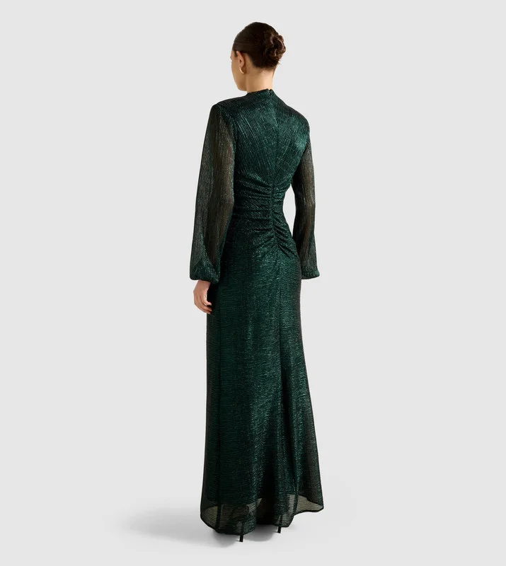 فورايفر نيو KRISTEN Long Sleeves Plisse Maxi Dress